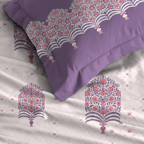 Image of MYTRIDENT Celebration Bedsheet Gifting Collection Double Size - Saanjh Purple