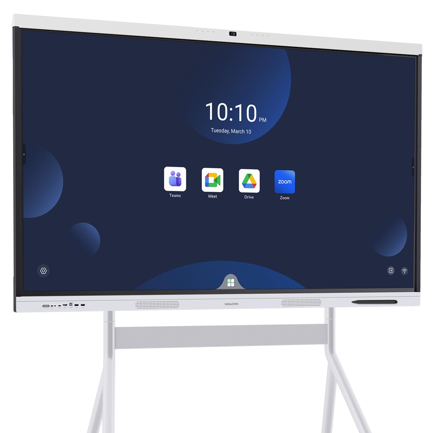 Smart Board, 55" All-in-One Dual System Interactive Whiteboard, Google EDLA Certified Android 14 &amp; Windows 11 Pro Dual OS Touchscreen Electronic Smart Boards for Professional Business Meetings
