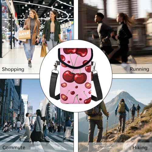Image of Neoprene Phone Sleeve Pouch Case Bag for Men Women w /Crossbody Strap /Neck Lanyard for iPhone 17 /16 /15 /14 Pro Max, Samsung S25，Pixel 10