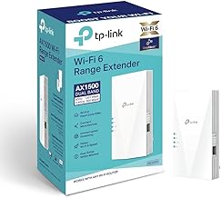 TP-Link AX1500 Dual Band Wi-Fi 6 Range Extender, Broadband/Wi-Fi Extender, Wi-Fi Booster/Hotspot with 1 Gigabit Port, Built-In Access Point Mode, Works with Any Wi-Fi Router, UK Plug (RE500X)