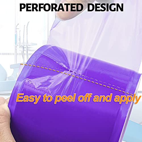 1200 Sheets Barrier Film Purple Dental Surface Barrier Tape With Dispenser Box, 4" X 6" Tattoo Machine Barrier Film Tattoo Plastic Cover Wrap Disposable #TOP3