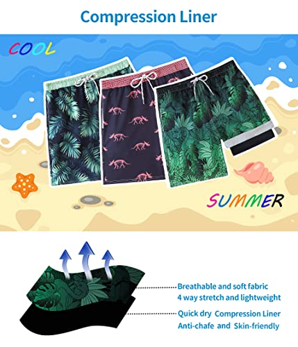 Boys Swim Trunks with Compression Liner Swim Shorts Anti Chafe Summer Beach Shorts4