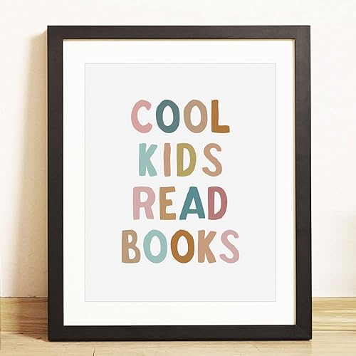 Miniatura 3 de solindeco Cool Kids Read Books, Playroom Wall Art, Classroom Art Print, Book Lover Gift, Wall Decor, Read Corner Decor, Kids Room Print, Graduation