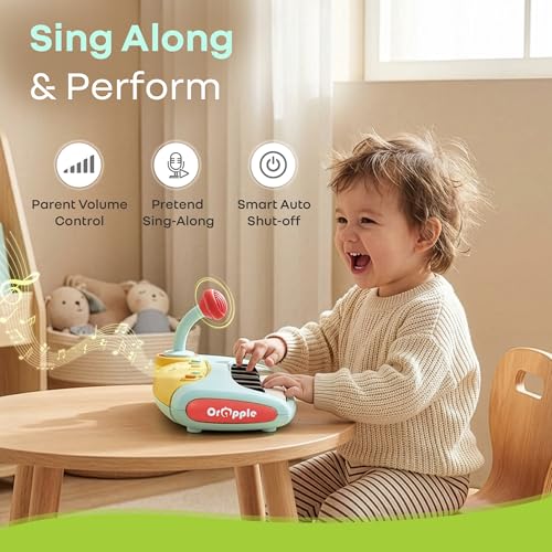 Image of R for Rabbit Orapple Funtunes Kids Piano Toy with Lights & Music | Musical Keyboard with Record & Play, Adjustable Volume, Auto Shut-Off | Educational Toy for Toddlers & Children 12+ M (Blue Multi)