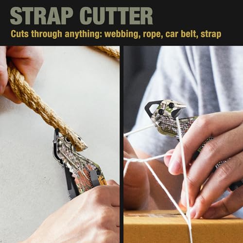 Image of GOOD WORKER Legal Pocket Knife with 2.95 inch Serrated Blade, Glass Breaker, Seat Belt Cutter - EDC Sharp Folding Knives with Portable Clip - Small Tool for Tactical Camping Survival Hiking - Gifts for Men, Women