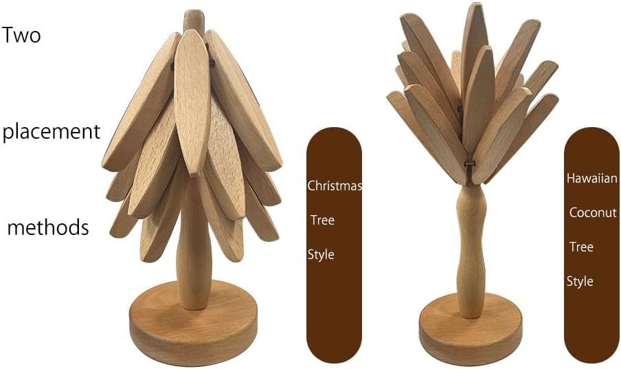 Miniatura 4 de Mamakura - Salvamanteles de madera para platos calientes, elegantes posavasos de madera para ollas y sartenes calientes, decoración de mesa de