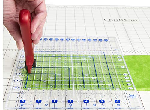 QuiltCut Strip Savvy Mini Square Up Slotted Quilting Ruler, QC3-MSU (8½" x 12")