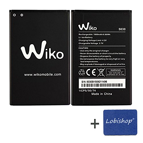 Lobishop Original Batterie Wiko 1800mAh 6,66Wh 3,7V pour Wiko Lenny, Lenny 2 + Screen Cleaner