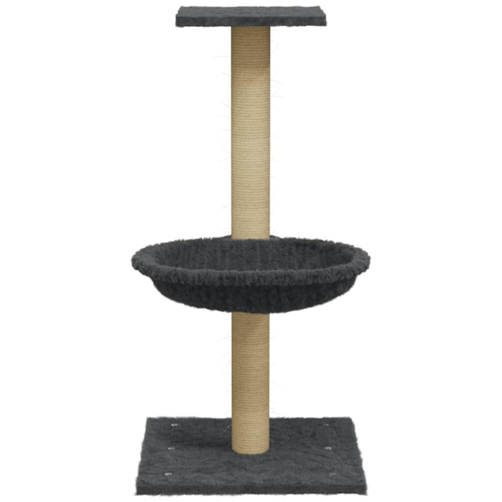 Homgoday Jouet chat arbre griffoir arbre à chat avec poteau griffoir Sisal gris foncé 74 cm