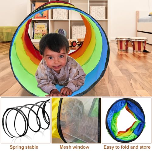 Spieltunnelzelt für Kinder, Krabbeltunnel,Tunnel Kinder,Pop Up Spieltunnel,Faltbarer Spieltunnel für Jungen Mädchen Haustiere Spielen Drinnen Draußen Garten Spiel(180cm x 48cm)