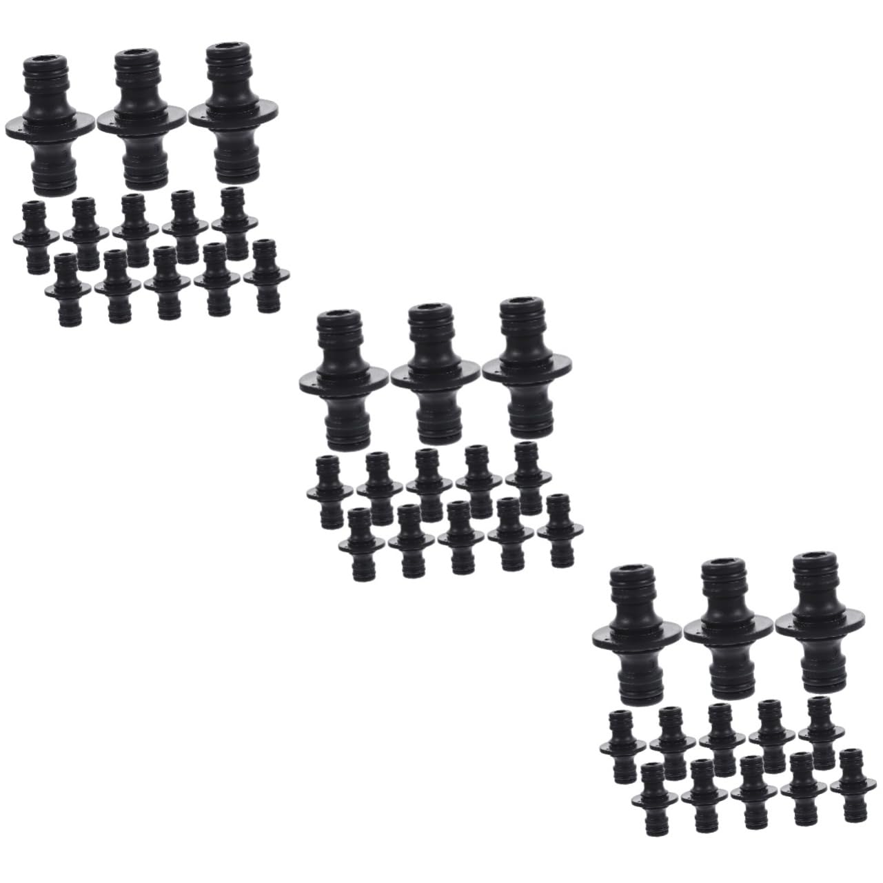 TOYANDONA 3 Set Raccordi Per Tubi Da Giardino Durevoli Connettore All'aperto Collegare Irrigazione Collegamento Rapido Del Tubo Fornitura Giardino Plastica Black 25 Pezzi*3
