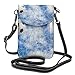 Borsa a tracolla in pelle con motivo albero, borsa a tracolla piccola borsa a tracolla per portafoglio da donna, Calcio Blue-sky, Taglia unica