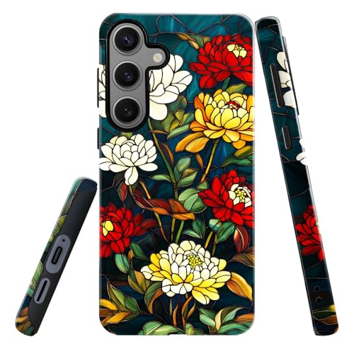 DAIZAG Case for Samsung Galaxy S23 FE,Military-Grade Protection Cover,Retro Blossom Floral（Glossy）