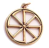 Material: Bronze Germanenschmuck Kolovrat - Großes Sonnenrad/Glücksrad (Kettenanhänger in Bronze)