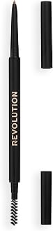 Makeup Revolution Precise Brow Pencil, Double-Ended, Ultra-Fine Pencil Tool, Includes Spoolie, Brown