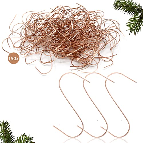 Selldorado Lot de 150 crochets pour boules de Noël - Pour décoration d'arbre de Noël - Bronze Cover