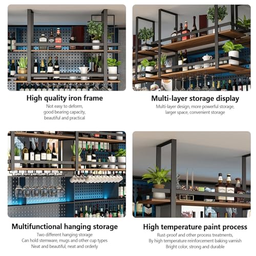 Casier à vin suspendu 150 cm pour plafond de bar et design moderne de cuisine - 7