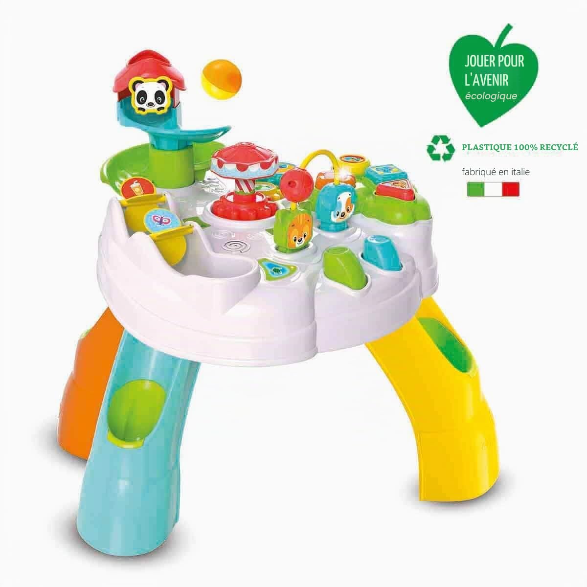 Baby Clementoni Table Parc d'Activités pour Bébés Multijeux d'Eveil avec Balle et Formes à Rentrer Sons et Lumières