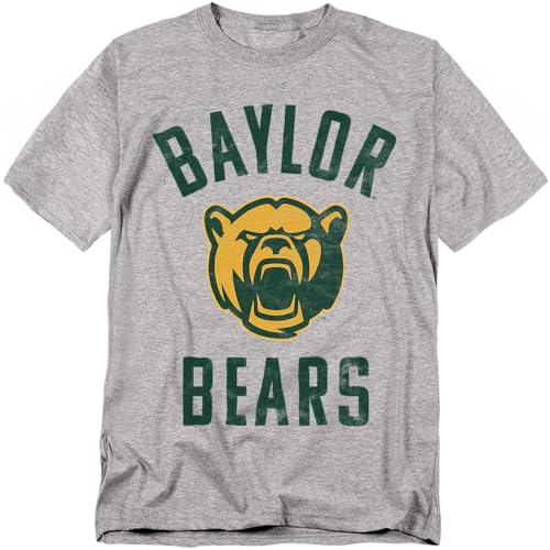Baylor University Official Bears Logo Unisex Adult T Shirt Athletic Heather Large