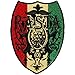 Produktbild REGGAE & RASTA Shield Patch Fleck Iron-On / Sew-On Officially Licensed Artwork, (SIZE) EmbroideRed rotBestickt Patch Fleck