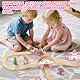 Lehoo Castle Holzeisenbahn für Mädchen, Holz Eisenbahn Kinder, Eisenbahn Holz, Einhorn Spielzeug, Spielzeug ab 3 4 5 Jahre Mädchen