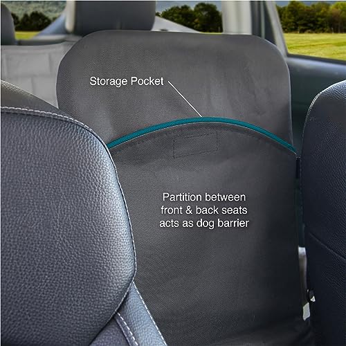Kurgo Polyester für Auto Rücksitz-Brücke, Verlängert die Rückbank und gibt Hunden mehr Platz, Wasserfest und wendbar, Schwarz und Sand
