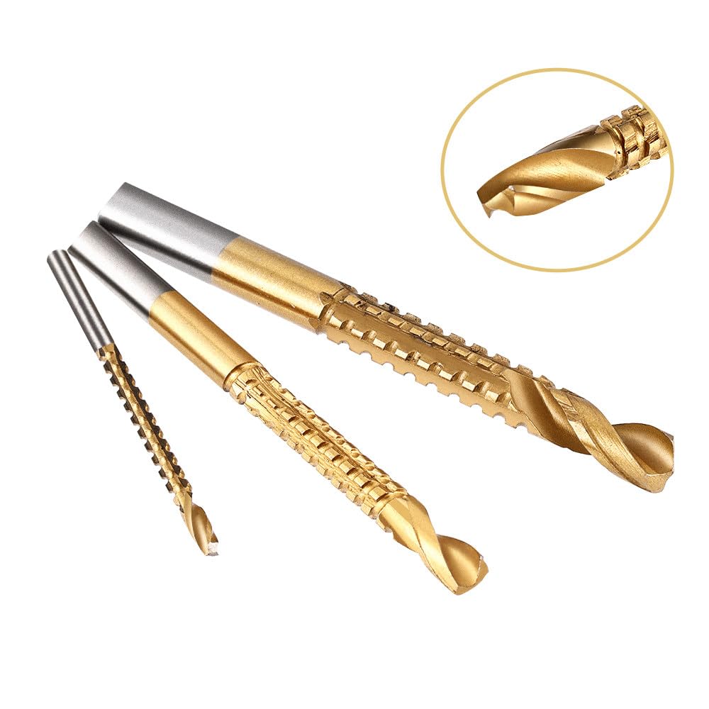 Set di Punte da Trapano 6/3 Pezzi 4-12 4-20 4-32 mm 3 6 8 mm per Apri Fori in Metallo per la Lavorazione del Legno, 6 Pezzi con Sacchetto OPP