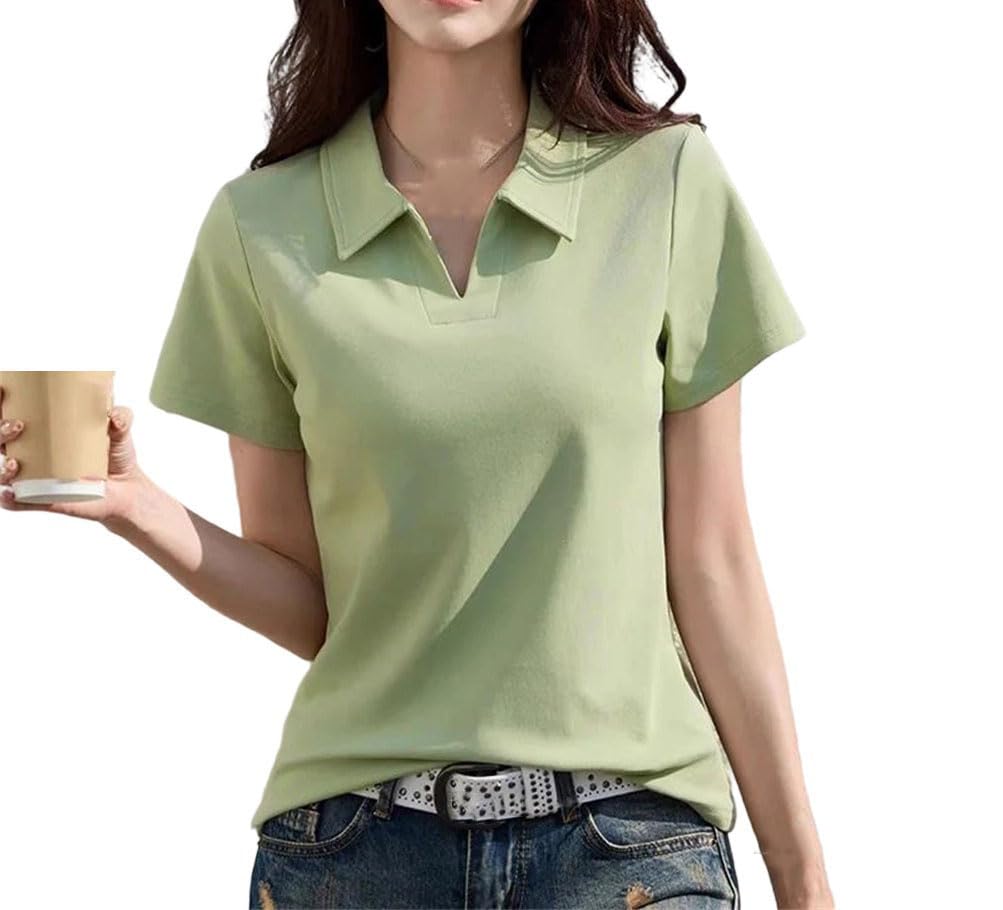 Camiseta de verano de manga corta para mujer, color liso, ajuste holgado, básica, simple, suave, tela para uso diario