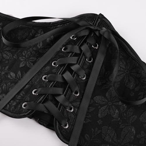 Image of Scarlet Darkness Corset Belt for Women Renaissance Lace up Corset Floral Wide Waist Belts