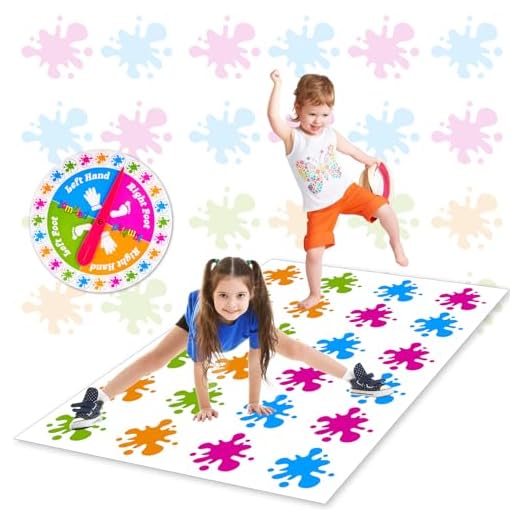 WUGU Twisting Games, juego de suelo con alfombra de juego, juego de torsión para niños y adultos, juegos de cumpleaños infantiles a partir de 6 años, juego Twister para niños, juego de equipo, juego