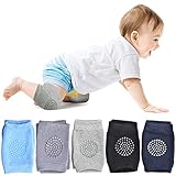 WainbowA Baby Crawling Anti Slip Knee Pads, Protect Infants & Toddlers Knees, Elbows and Legs, Unisex Baby Toddlers Kneepads, Learn to Socks Children Short Kneepads 5 Pairs