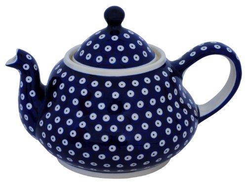 Théière en céramique Bunzlauer 2,0 l grand format avec passoire intégrée et décor 42 authentique - 2