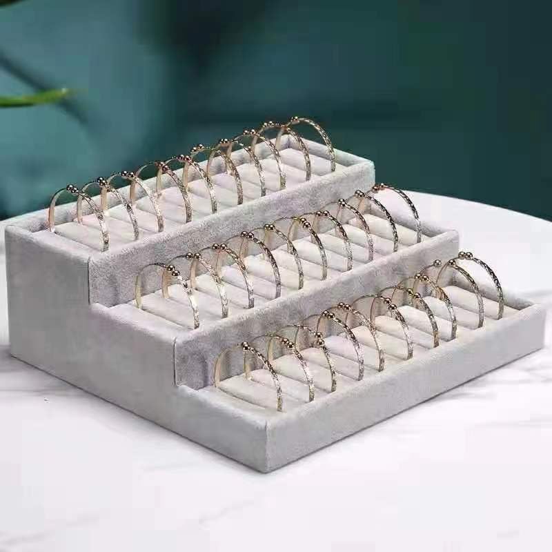 Image of 30 Kada Velvet Jewelry Drawer Organizer Tray Stackable Jewelry Tray