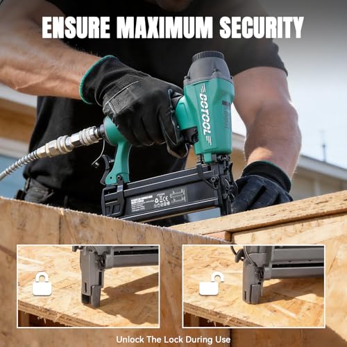 Image of Pneumatic Brad Nailer,18 Gauge,2 in 1 Air Nail Gun Staple Gun | Accepts 2 Inch Brad Nails and Crown 1-5 /8 inch Staples,with Carrying Case and 1000pcs Nails,for DIY,Woodworking