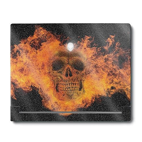 Image of MightySkins Glossy Glitter Skin Compatible with Alienware X16 R1 (2023) Full Wrap Kit - Fire Skull | Protective, Durable High-Gloss Glitter Finish | Easy to Apply & Change Styles | Made in The USA