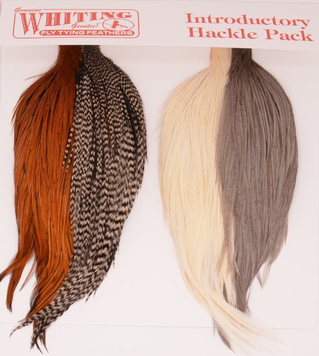 Whiting Introductory Hackle Pack - 4 Assorted 1/2 Capes or Saddles - Style 1/2 Capes
