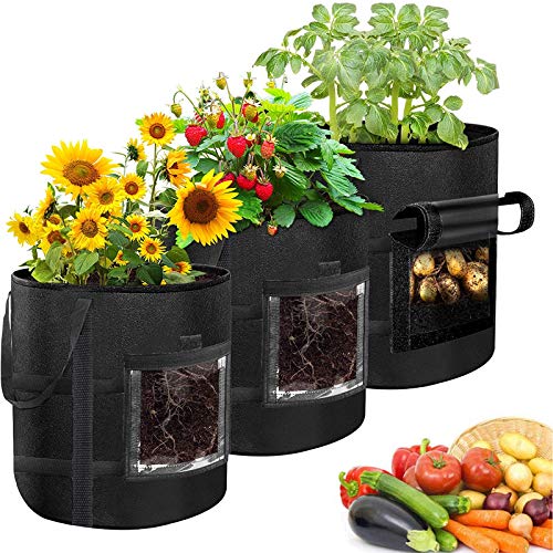 Bolsa de Cultivo de Plantas, 7 Gallones Maceta de Cultivo de Patatas, Macetas de Tela con Asas - Saco para Plantas de geotextil para Flores y Verduras