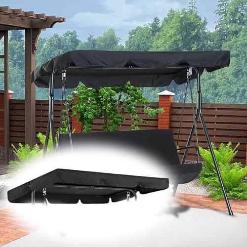 Wasserdichter Baldachin-Ersatz für 142,2 x 119,4 cm, 190,5 x 132,1 cm, 195,6 x 124,5 cm Veranda-Schaukel – Schwingdecken-Abdeckung für Gartenmöbel, UV-beständig, einfache Installation