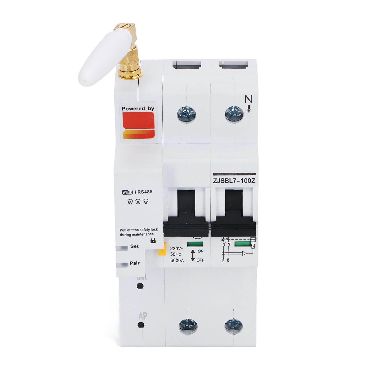 Disjoncteur Miniature WiFi Intelligent Ignifuge 80A pour Télécommande AC230V, Combinaison pour la Maison