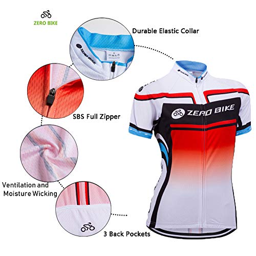 Image of Women's Short Sleeve Cycling Jersey Jacket Cycling Shirt Quick Dry Breathable Mountain Clothing Bike Top