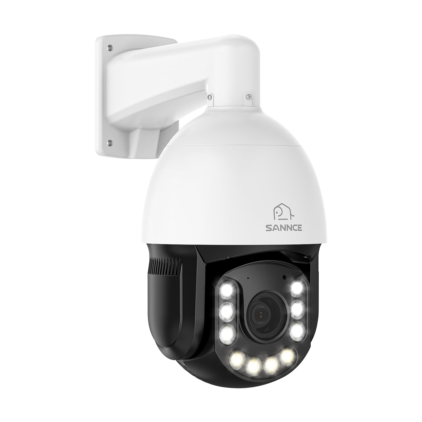 SANNCE 4K 8MP PTZ PoE kamera do monitoringu, do użytku na zewnątrz i wewnątrz, 20 x zoom optyczny, kamera do użytku na zewnątrz, kolorowa widoczność w nocy, 2-drożne audio, automatyczne śledzenie