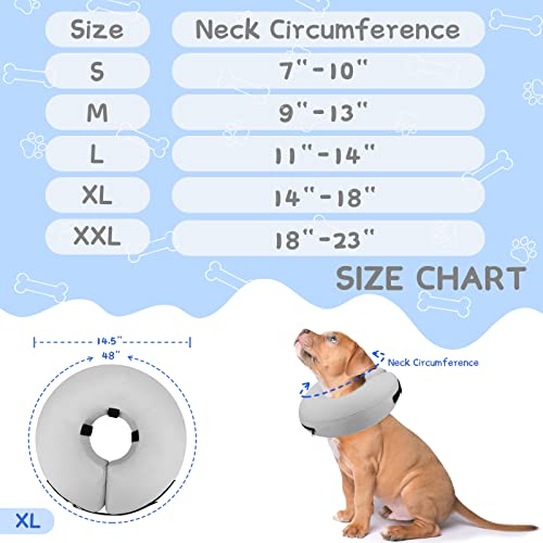 Image of Supet Inflatable Dog Cone Collar Alternative After Surgery, Dog Neck Donut Collar Recovery E Collar to Stop Licking, Soft Dog Cone for Medium Large Dogs