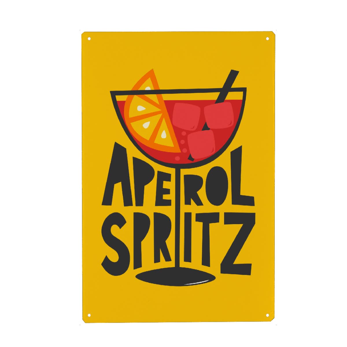 artboxONE Metall-Poster 40x60 cm Typografie APEROL Spritz (Cocktail) von Künstler MAN ON THE Milky Way