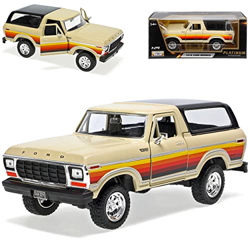 Motormax Ford Bronco Beige di seconda generazione 1978-1979 1/24 Modello Auto