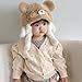 Cartoon Animal Hat Plush Baby Earflap Hat Comfortable & Soft Warm Bonnet Caps Fashion Headwear for 2 to 6 Years White