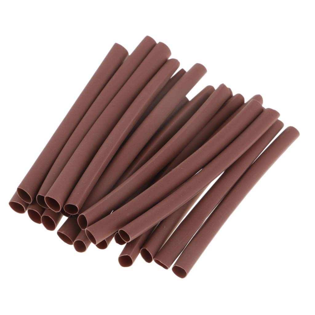 3mm Rubber Heat Shrink Tube Joint Protection For Carp Fishing Rigs 20pcs (Brown)