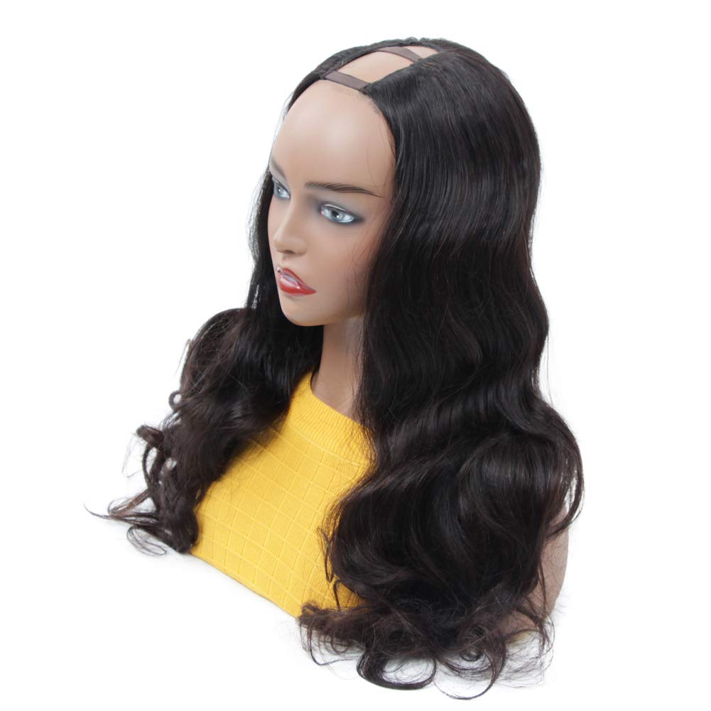 Amazon.com : U Part Human Hair Wigs Brazilian Body Wave Wigs for Black  Women Human Hair Wigs 150% Density 2"x4" Middle Part U Shape Clip in Half  Wig Glueless Full Head Natural