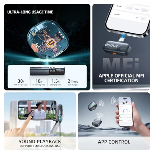 Godox Cube-SL Kit2 2.4G Drahtloses Mikrofon Kompatibel mit iPhone – Ansicht 6