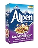 Alpen No Added Sugar Blueberry, Cherry & Almond Müsli (1 x 560 g) – gesundes Frühstück im Schweizer Stil – Leckere Cerealien mit vielen Ballaststoffen und ohne Zuckerzusatz – Nutri-Score A