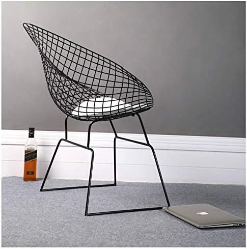 Computer Chair Office Chair Home Back Chair Comfor Hu Nordic Modern Minimalist Casual Hollow Wire Creative Personality Dining Chair(Gold) (Color : Black)